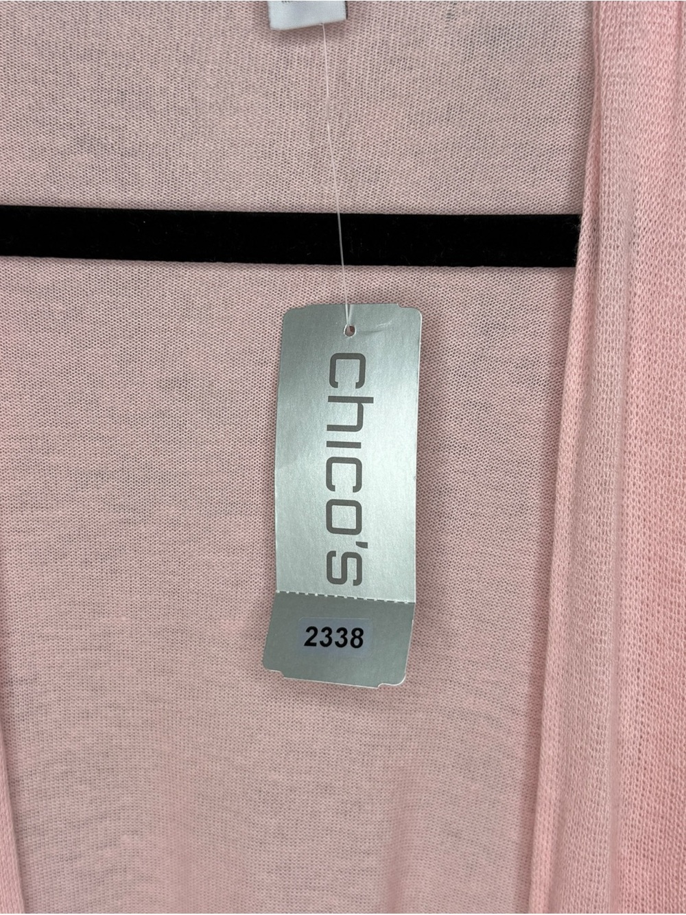 NWT Chico's Soft Pink Ruffle Open Front Cardigan Size Large - Picture 12 of 12
